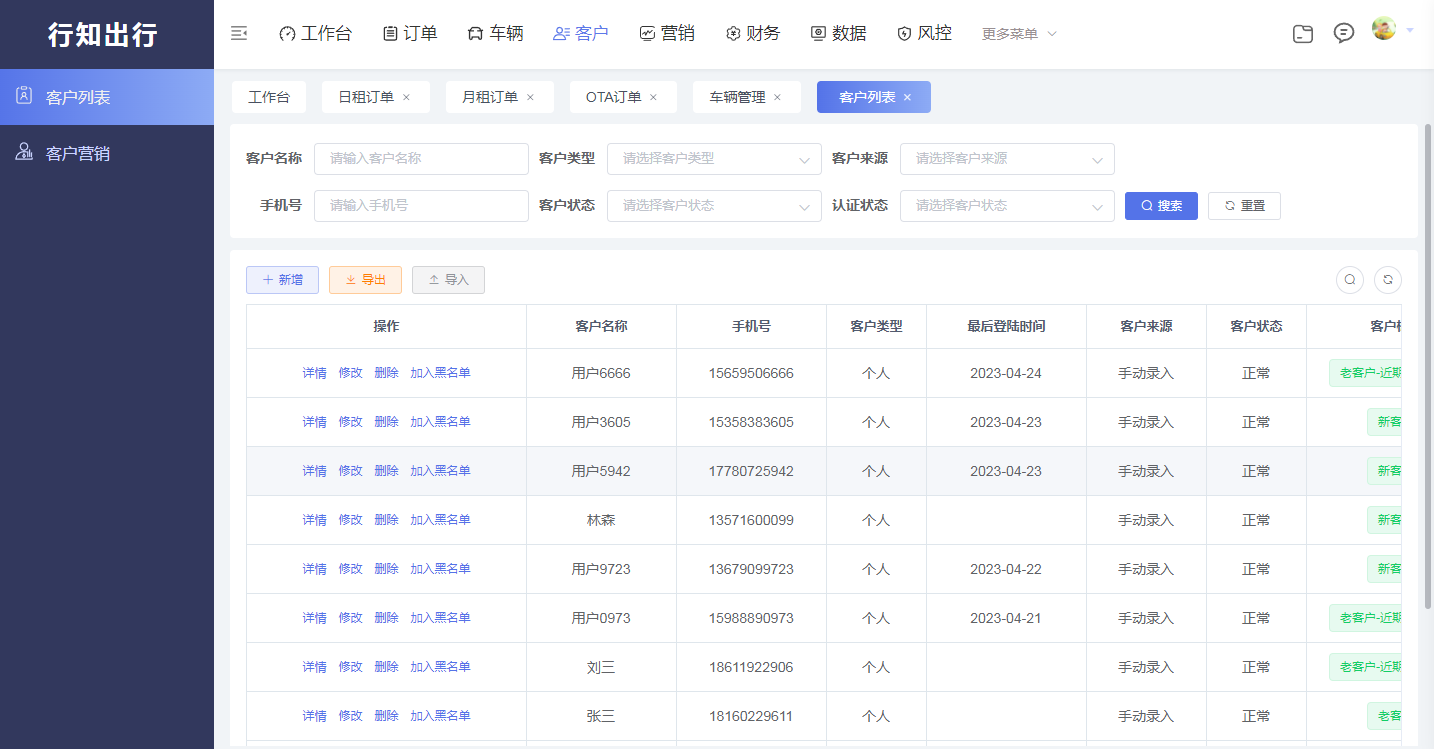 行知网络共享汽车日租运营系统-4