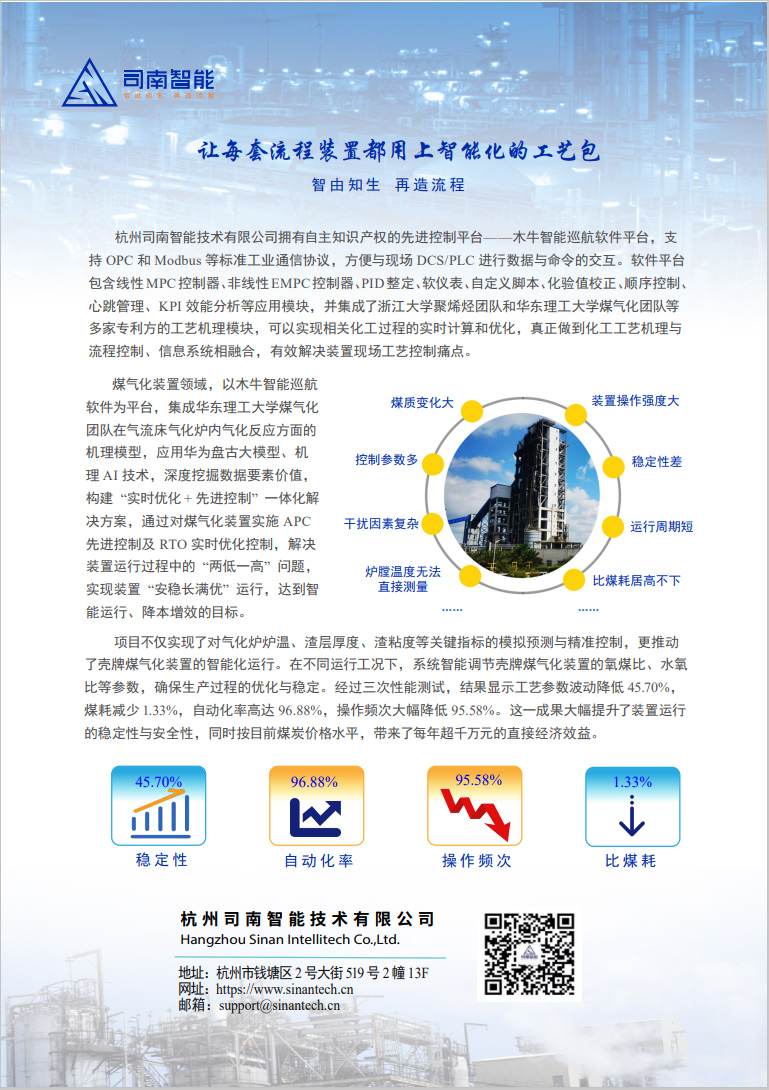 煤气化先进控制和实时优化软件